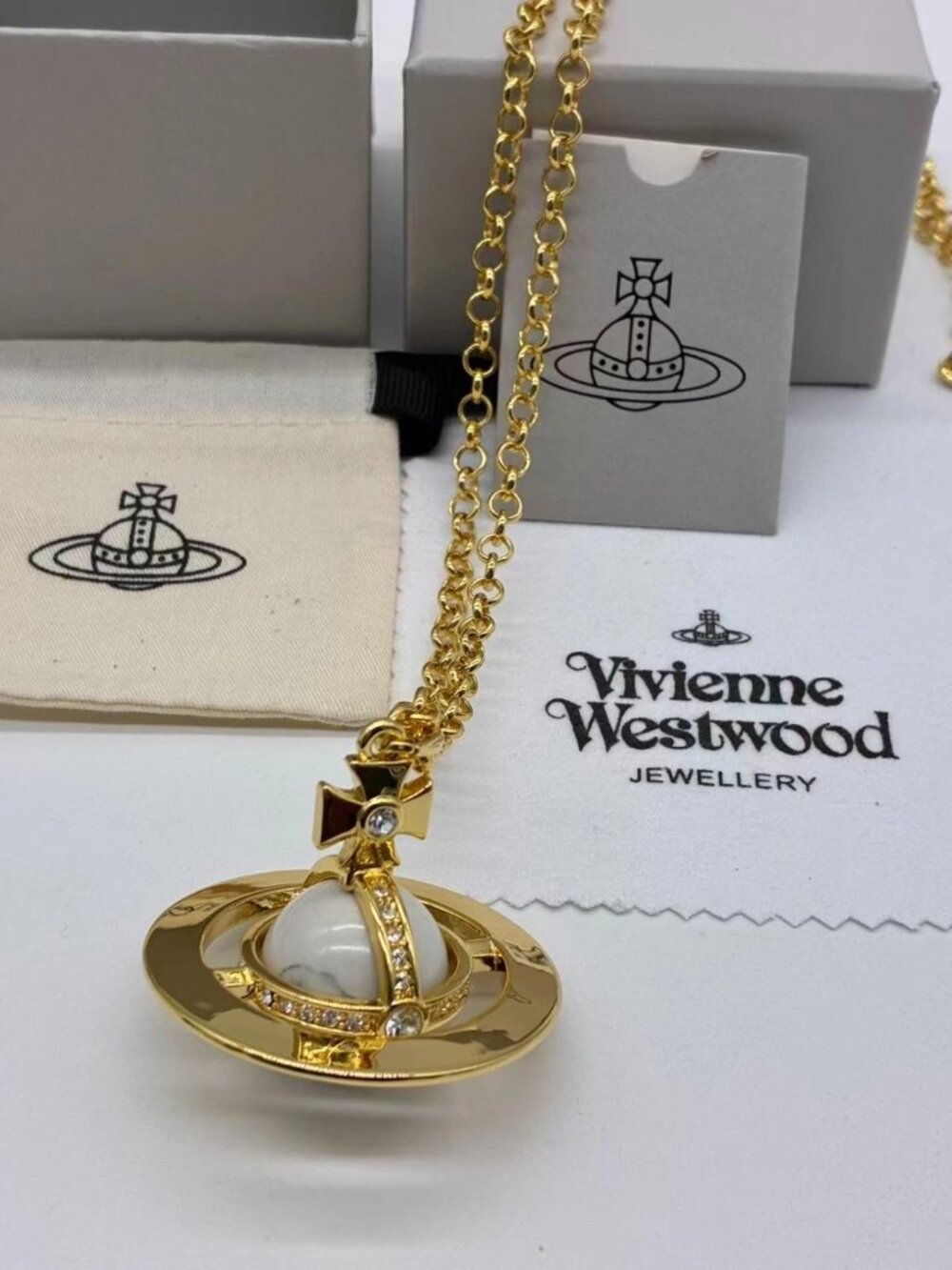 Vivienne Westwood Medium Orb Necklace Pendant S 4.3cm 80CM
